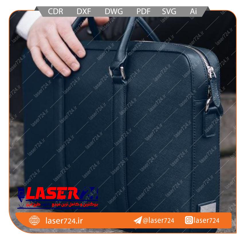 تصویر الگو لیزر کیف دیپلمات چرم (کیف لپ تاپ) #1